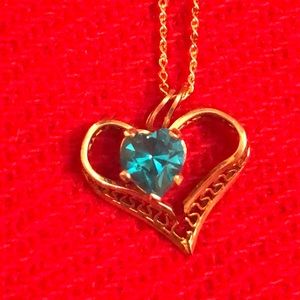 Birthstone DECEMBER heart necklace 18” chain